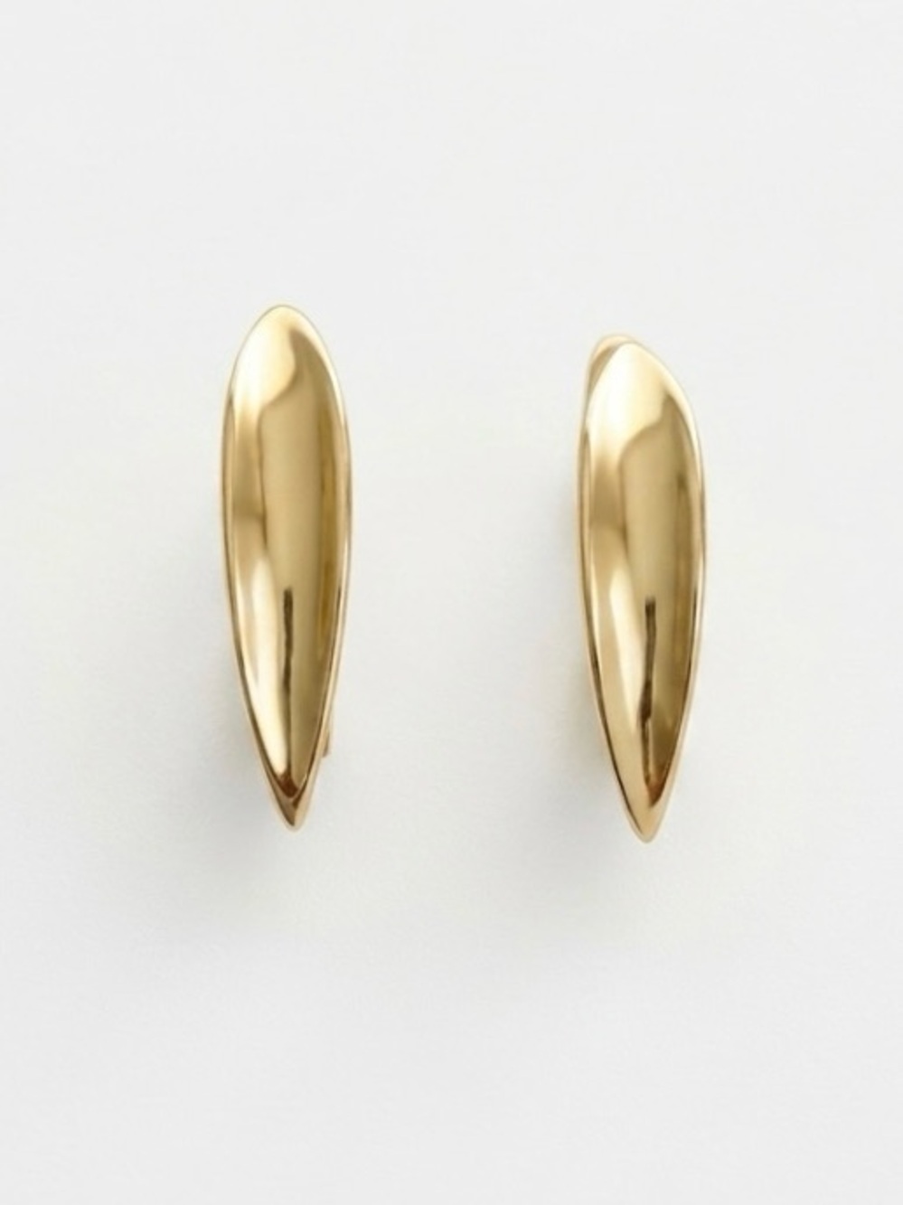 14K Gold Plated Leaf Drop Huggie Earrings | Minimalist Abstract Jewelry